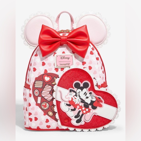 Loungefly Mickey and Minnie Mouse Valentines Chocolate Box Chocolate Scented Bag - Picture 2 of 4
